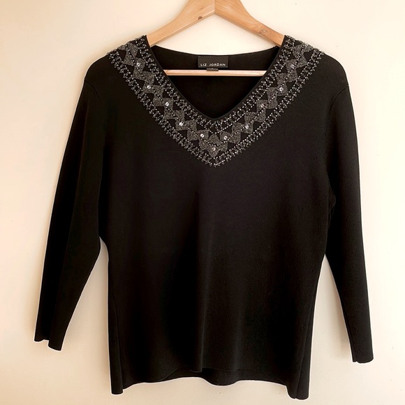 Liz Jordan Womens Top Size M Black - Picture 4 of 7